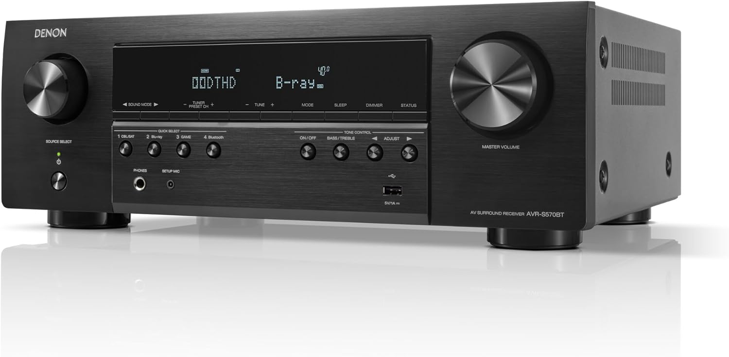 Denon AVR-S570BT 5.2 Channel AV Receiver - 8K